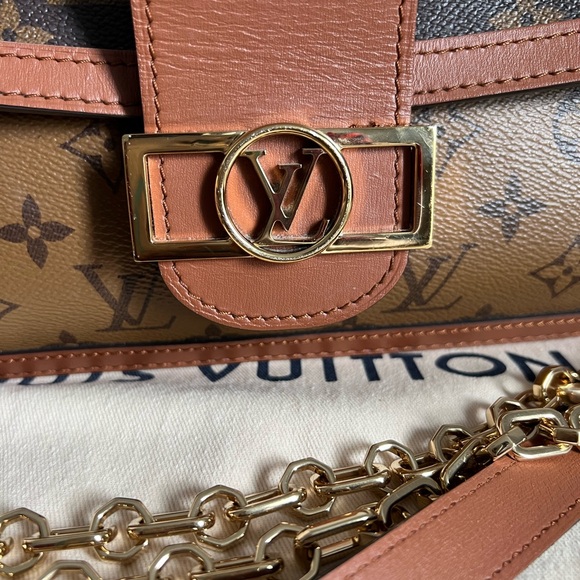 Louis Vuitton Dauphine Shoulder Bag MM Brown Leather Monogram Reverse - Picture 3 of 16